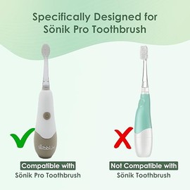 bblüv Sönik Pro Replacement Brush Heads Pack of 2 for 4-Stage Sonic Toothbrush | Hygienic Baby & Toddler Oral Care | Ultra-Soft Bristles, BPA-Free Kid