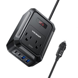 200W Car Power Inverter DC 12V to 110V AC Inverter with PD 65W/30W USB C & 2 QC 18W USB Ports & 2 AC Outlets,Car Pluɡ Adapter Outlet for Laptop/Phone/Road Trip