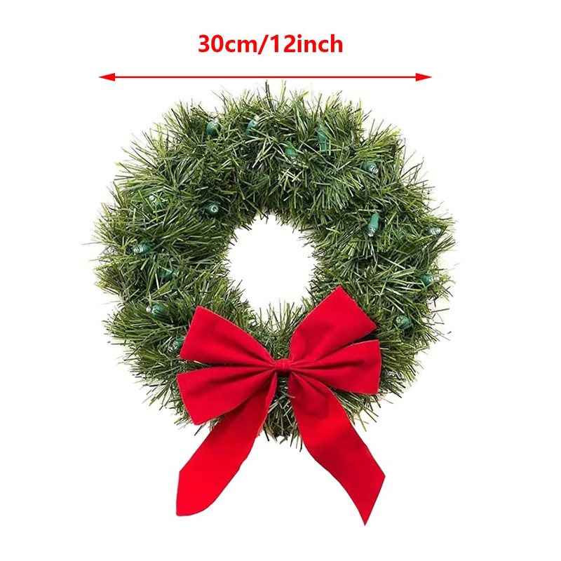 Car Christmas Wreath, Riloer Christmas Wreath Accessories for Car Truck