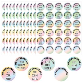 600 Pcs My Pronoun are Stickers They Them Theirs Gender Identity Labels 1inch He Him She Her Name Tag Pronouns Name Badge Stickers for Party Conference Kids Boys Girls