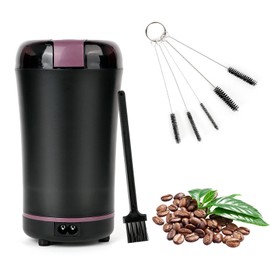 Molino Café, Molino de Café Eléctrico Portátil de Acero Inoxidable con Cepillo de Limpieza, Pequeño Molinillo Doméstico de Granos, Especias y Granos de Café, para Viajes, Camping, Oficina (Negro)