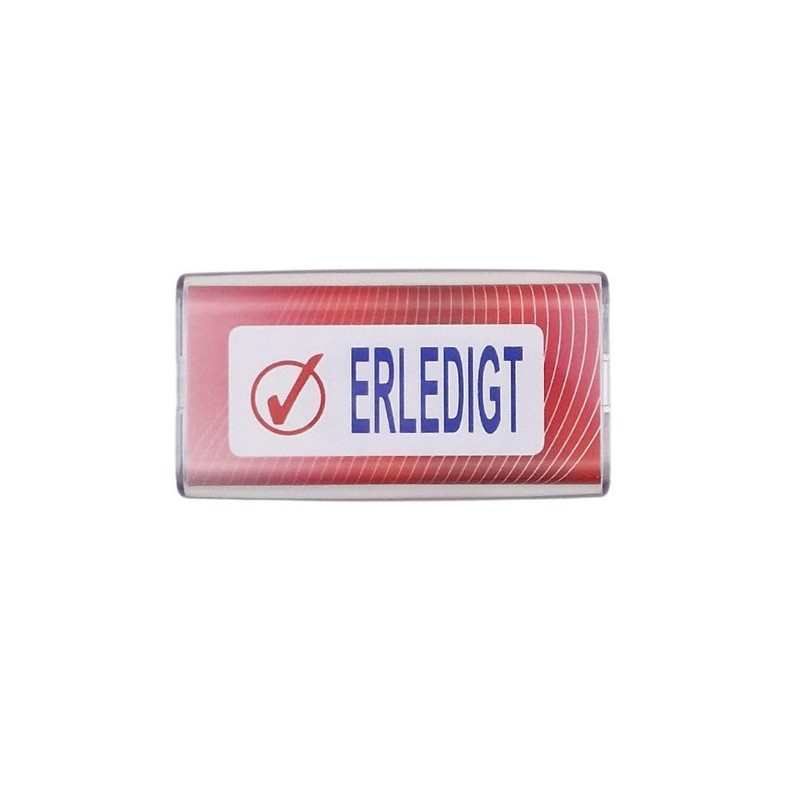 COLOP Printer 20 Text Stamp with Pictogram, Blue and Red