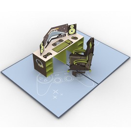 Sweetpopup® Handmade Pop Up Card Game Zone Premium Metallic Paper & Note Card Game Zone 040