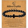 XIANNVXI Cross Bracelet for Men Women Black Obsidian Bracelet Christian