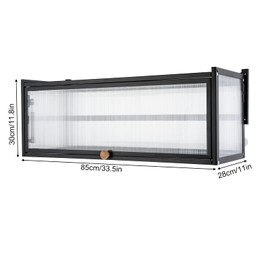 ILWorkTLs Wall Cabinet, Wall Mounted Kitchen Pantry Sideboard with Door for Pot, Bowl, Spoon, Plate, Spatula, Rag,Black