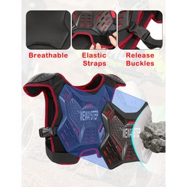 Kids Dirt Bike Gear Chest Protector Motocross Gear Motorcycle Body Armor Vest Youth Riding Gear Knee Shin Guard Elbow Pads for Cycling Ski Skateboard Skating Off-Road MTB ATV (Black)