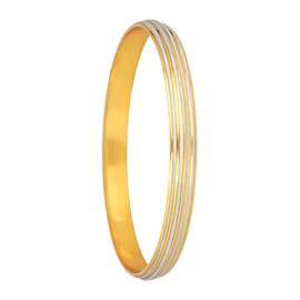 Bodha 316 Stainless Steel Two Dual Tone Designer Stylish Self Design Amritsari Gold Plated Sikh Kada for Men (SJ_3290_2.10)