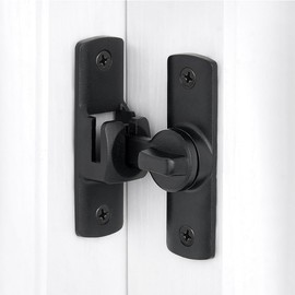 Wocoe Black 90/180 Degree Flip Barn Door Lock, Protect Privacy - Security Door Latch, Gate Latches Hardware for Barn Door,Cabinet,Window,Bathroom,Garden,Sliding Door