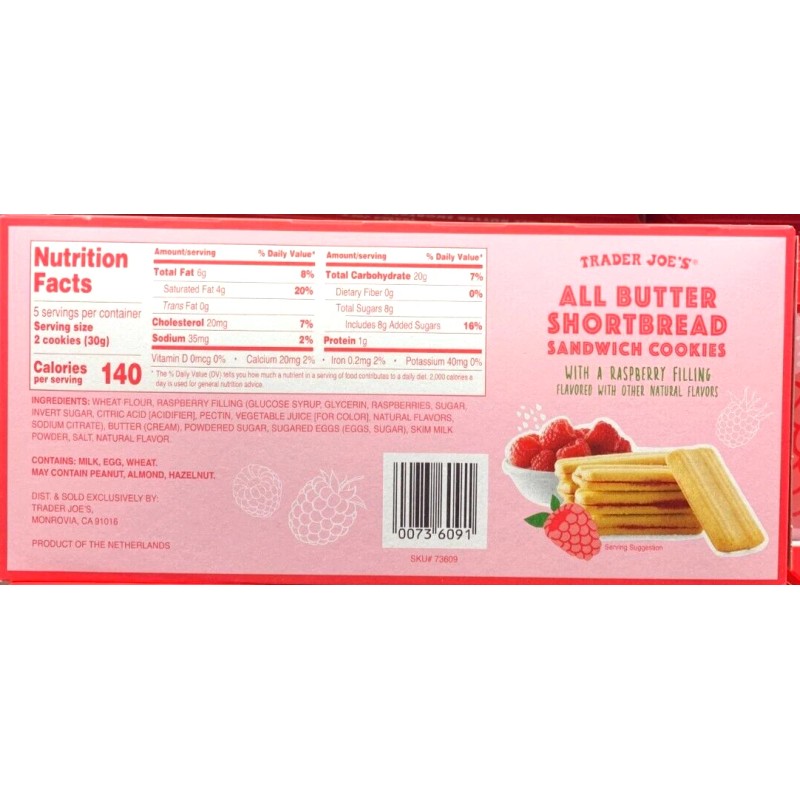 Trader Joe's 2 Packs Trader Joe's All Butter Shortbread Sandwich