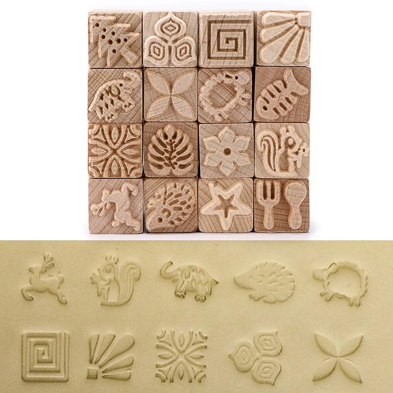 Sumnacon Pottery Clay Tools Stamp Mold, Wooden Pottery Supplies, Clay