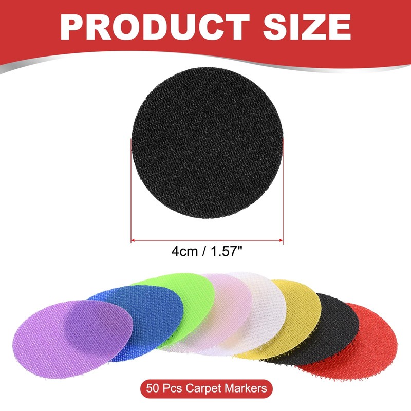 PATIKIL 1.6" Carpet Spot Markers, 50Pcs Circle Floor Dots Markers