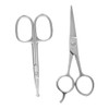 FOMIYES 2pcs Stainless Steel Rounded Nose Hair Scissors Precision -
