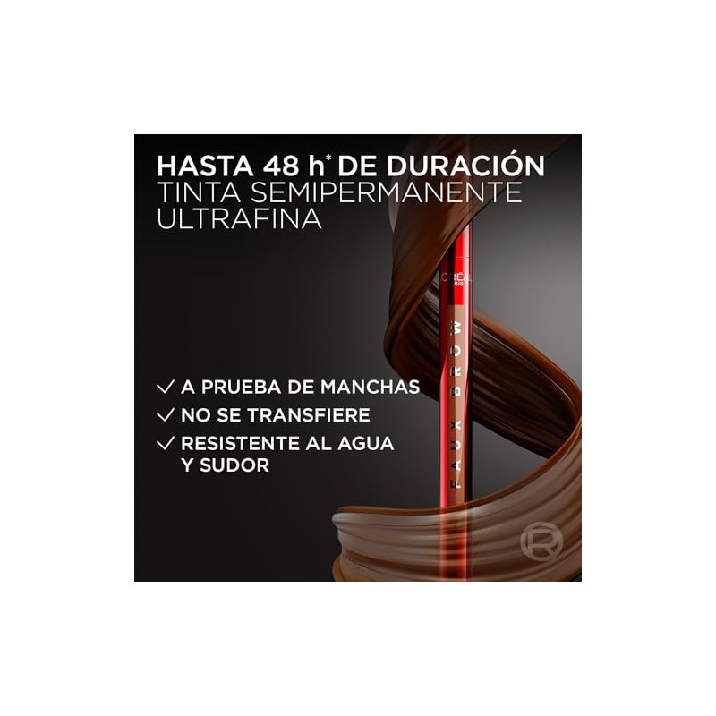 LOréal Paris Faux Brow Delineador de Cejas, Efecto 3D, Resistente