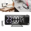 Projection Alarm Clock Mirror Screen USB Charging Snooze 180° Digital