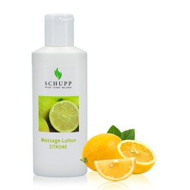 SCHUPP Massage-Lotion Zitrone, 200ml - Massage-Creme für gute Gleitfähigkeit - feuchtigkeitsspendende Lotion bei trockener & rissiger Haut - Made in Germany