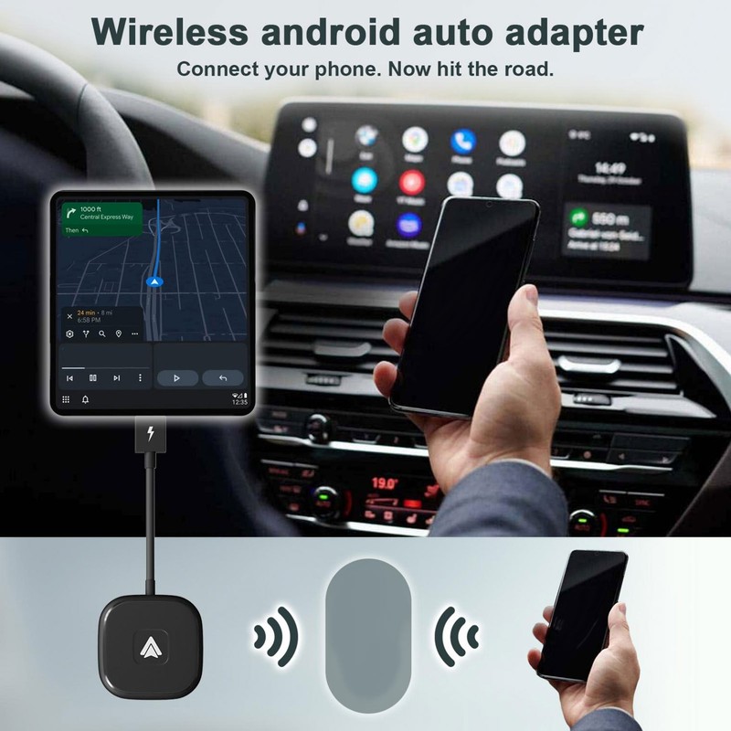 Car Wireless Adapter Plug Play Dongle Converts Wired to Wireless