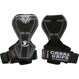 2018 Cobra Grips Flex Model Weight Lifting Gloves Heavy Duty Straps Alternative Power Lifting Hooks Best for Deadlifts with Padded Wrist Wrap Support Bodybuilding (Small, Blue Rubber)