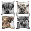 NA- Highland Cow 4 Pcs Cushion Covers,Throw Pillows Decor for