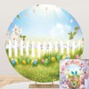 OERJU Spring Easter Round Backdrop Cover Easter Photography Backdrop Easter