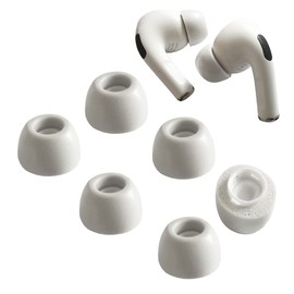 Luckvan 3 Pairs Small Foam Ear Tips for AirPods Pro/Pro2 with Noise Reduction Hole, Replacement Ear Tips for AirPods Pro Memory Foam Fit AirPods Pro Case 3 Pairs White