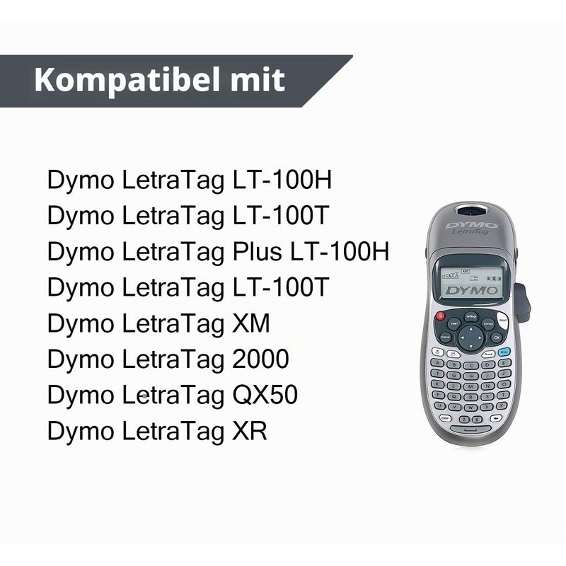 NOTEZMATE 6x label tape replacement for Dyno Letra label tape