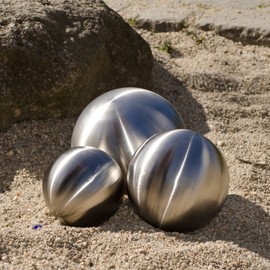 Köhko Set of 3 Stainless Steel Balls, Set of 02, Diameter 8-10-15 cm, Brushed Matte Stainless Steel
