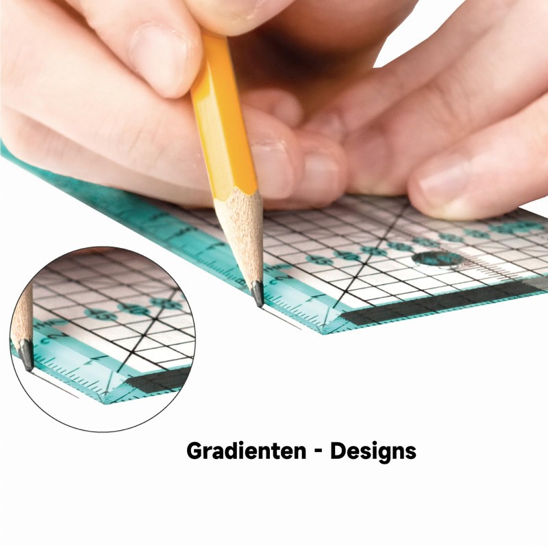 KEARING Quilting Ruler 30 cm Patchwork Quilting Ruler with Metal