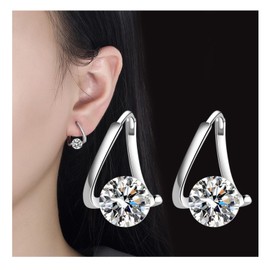 Halolux Lymphvity Germanium Earrings for Women Halolux Lymphatic Germanium Earrings Atheniz Lymphatic Earrings Dainty CZ Zircon Acupressure Earrings Lymphatic Drainage Earrings (Silver)