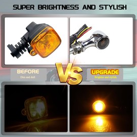 FACAILAHA Universal Chrome Rear LED Turn Signals 12V Motorcycle LED Tail Lights Red Brake Taillights Compatible with Honda KTM Suzuki Yamaha V Star 1300 MT09 Triumph Kawasaki Ninja Harley Chopper