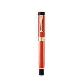 Jinhao 100 Classic Fountain Pen Bentonib, Orange Red Celluloid Brush Feeling Fine to Bold Pen Case Set