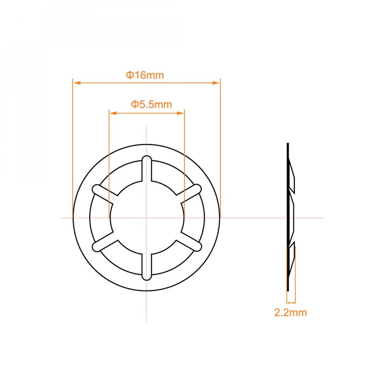 sourcing map Pack of 10 M6 Star Lock Washers 5.5