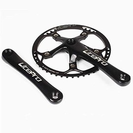 Folding Bike Square Bicycle Crank Crankset BCD130 Single 45/47/53/56/58T Chainwheel Aluminum Alloy Crankset (Black, 47T)