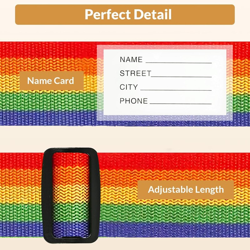 CAKKVDE 4 PCS 5x200CM/2x78IN Luggage Straps for Suitcase, Heavy Duty