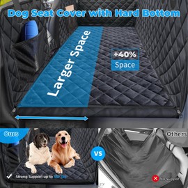 URPOWER Dogs Back Seat Extender with Non-Slip Blanket - Hard Bottom Dog Car Seat Cover & Removable Dog Bed Mat, Waterproof Dogs Hammock for Car, SUV, Pet Backseat Protector Holds 550lbs