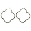 SILBERMOOS Women's Creole Earrings Clover Leaf Flowers Shiny Diamond-Coated 925