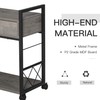 HOMCOM Industrial End Table with Drawer and Bottom Shelf, Mobile