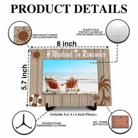valucise Beach Pictures Frame, A Weekend To Remember Photo Frame with Stand, Beach Vacation Gifts for Friend Friends, Summer Beach Theme Home Living Room Bedroom Decoration -a82