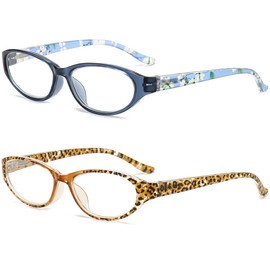 Cat Eye Reading Glasses Womens Blue Light Blocking,2 Pack Ladies Computer Readers +2.75, Anti Glare Lightweight Quality Colorful Eyeglass