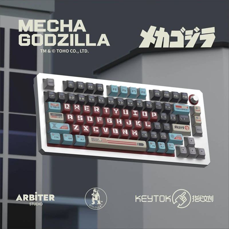 Keytok KOL Mecha Godzilla Dye-Sub PBT Keycaps 157pcs / Set