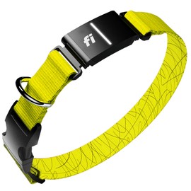 Fi New Series 3+ Smart Dog Tracker Collar [6 Month Membership Included] GPS Tracker for Dogs with Health & Behavior Monitoring, Escape Alerts, Waterproof, LED, Apple Watch Compatible (Yellow, X-Large)