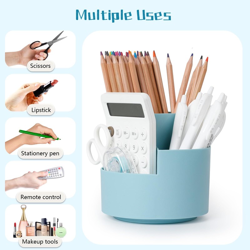 AiQInu Rotating Pen Holder, 360° Rotating Pen Holder, Desk Organiser