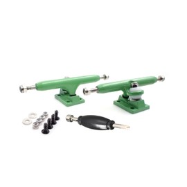 SPITBOARDS 34 mm Fingerboard Pro Trucks by, Real Lock Nuts, Rubber O-Ring Urethane Bushings, Optimised Hanger, Width 34 mm, for Fingerboard Tuning and Assembling (Green)