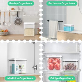 TBMAXS Flour Sugar Storage Containers, 2Pack 2.9 Qt + 4.75 Qt Food Storage Container with Pop-to-Flip Lids for Rice Dog Food Dog Treat Storage, Kitchen Organizers and Storage