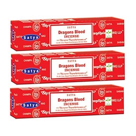 3 Packs Original Satya Sai Baba Nag Champa Incense Sticks Joss Insence - Insense 15g Box NagChampa Agarbatti (Dragon's Blood)
