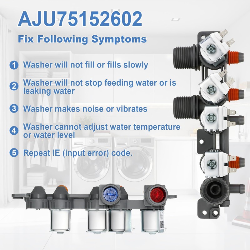 AJU75152602 Washer Inlet Valve Assembly Compatible with LG Washing Machine