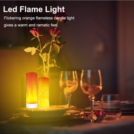 BukNikis LED Flame Light, USB Plug-in Flame Light, Flickering Flameless Candles Tea Lights, Orange Atmosphere Lights (Pack of 4)