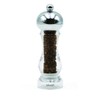 Bisetti Capri Clear Acrylic Pepper Mill, Chrome Finish To Head