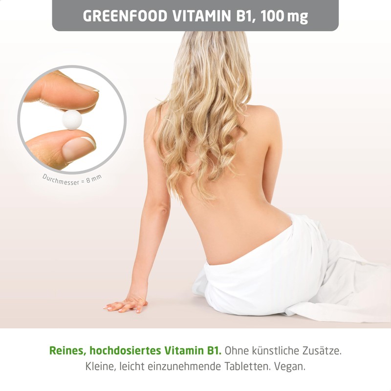 Vitamin B1, high dose, 100 mg - 180 tablets, vegan.