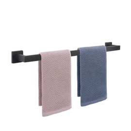 NearMoon Towel Bar, Bath Accessories Premium Thicken Stainless Steel Square Shower Towel Rack for Bathroom, Towel Holder Wall Mounted(1 Pack, Matte Black, 24 Inch)