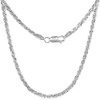 Sterling Silver Sparkle Rock Chain Necklace 2.9mm Diamond Cut Nickel